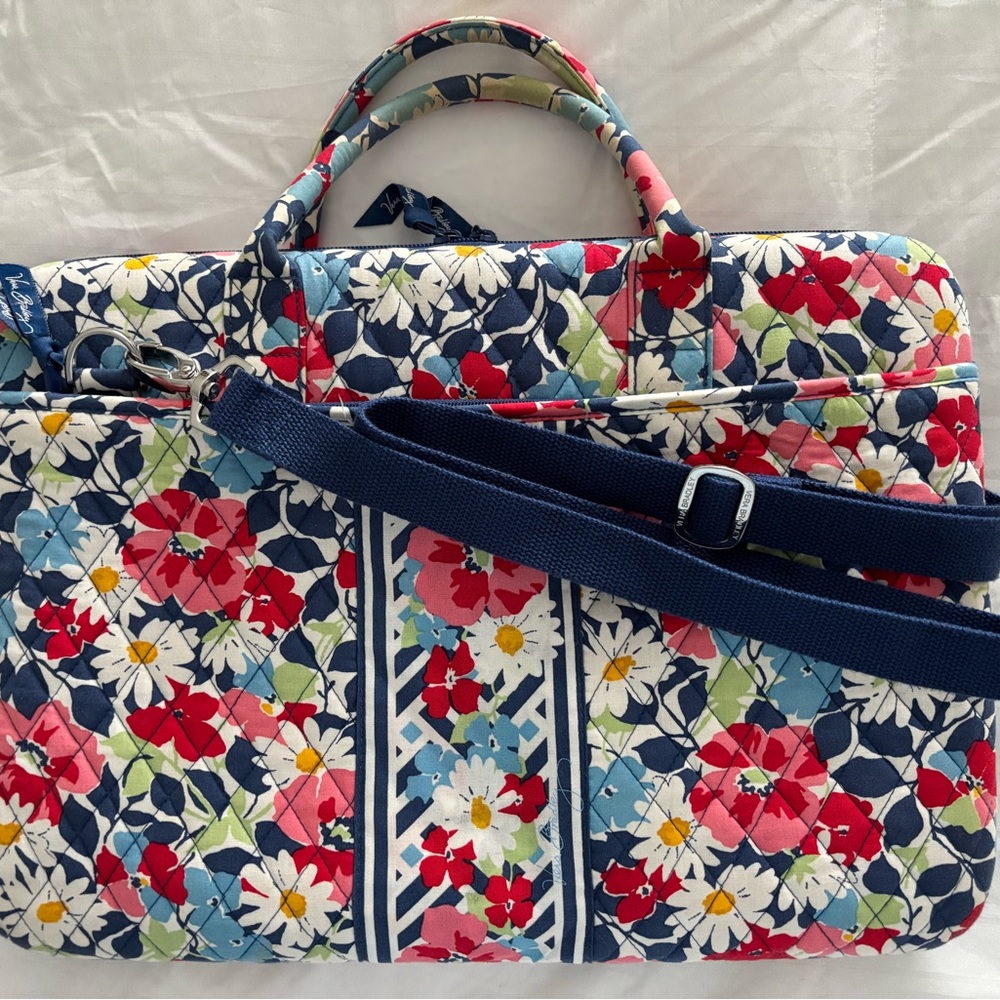 Vera Bradley Quilted Laptop Computer Briefcase Shoulder Strap
